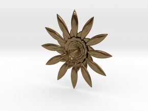 Fractal Flower Pendant VI in Natural Bronze