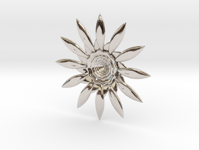 Fractal Flower Pendant VI in Platinum