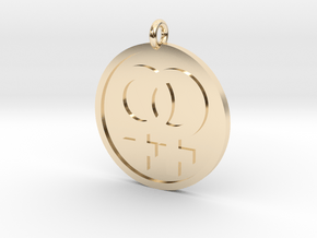Double Female Pendant in 14k Gold Plated Brass