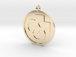 Double Male Pendant in 14k Gold Plated Brass