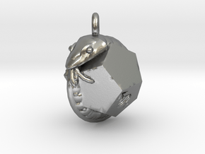 Dodecahedron Snake Pendant in Natural Silver