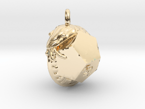 Dodecahedron Snake Pendant in 14K Yellow Gold