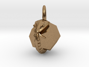Dodecahedron Snake Pendant mini in Natural Brass