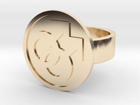 Double Male Ring in 14k Gold Plated Brass: 8 / 56.75