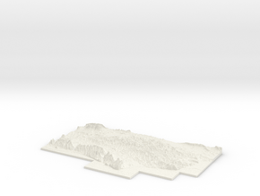 W500 S50 E 600 N150 Relief Map in White Natural Versatile Plastic