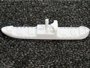 Three island cargo ship 1/700  in White Natural Versatile Plastic