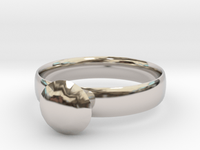 Metallic Diamond Ring 7 in Rhodium Plated Brass