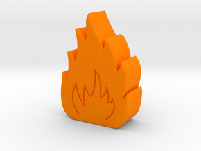 Small Fire Game Piece B in Orange Processed Versatile Plastic