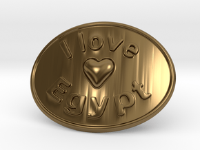 I Love Egypt Belt Buckle in Polished Bronze