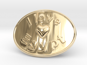 I Love Egypt Belt Buckle in 14K Yellow Gold