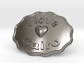 I Love Cairo Belt Buckle in Polished Nickel Steel