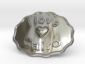 I Love Cairo Belt Buckle in Fine Detail Polished Silver