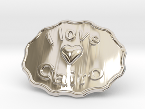 I Love Cairo Belt Buckle in Platinum