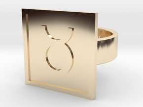 Taurus Ring in 14k Gold Plated Brass: 8 / 56.75