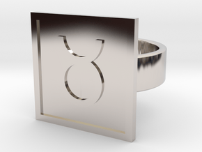 Taurus Ring in Rhodium Plated Brass: 8 / 56.75