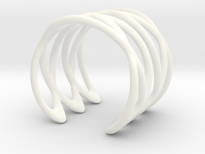 Cuff Bracelet Weave Line B-001 in White Processed Versatile Plastic