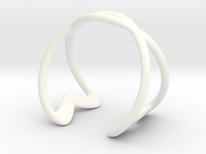 Cuff Bracelet Weave Line B-003 in White Processed Versatile Plastic