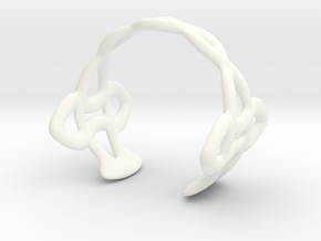 Cuff Bracelet Weave Line B-007 in White Processed Versatile Plastic