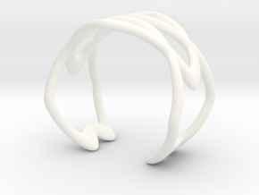 Cuff Bracelet Weave Line B-010 in White Processed Versatile Plastic