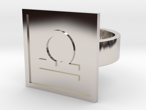 Libra Ring in Rhodium Plated Brass: 8 / 56.75