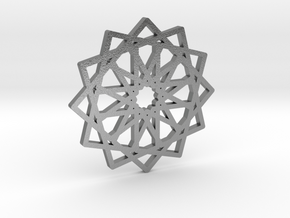 12-fold Islamic Star Pendant (without loop) in Natural Silver