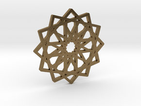 12-fold Islamic Star Pendant (without loop) in Natural Bronze