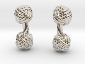 Silk Knot Cufflinks in Rhodium Plated Brass
