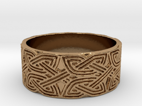 Croatian interlace male Ring (+2 armor) in Polished Brass