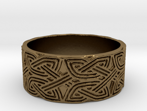 Croatian interlace male Ring (+2 armor) in Polished Bronze