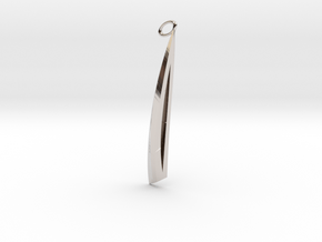 Modern+Linéaire Feather (Right Earring) in Rhodium Plated Brass