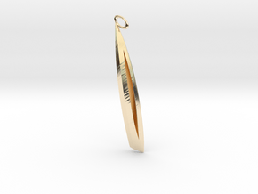 Modern+Linéaire Feather (Left Earring) in 14k Gold Plated Brass