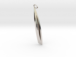 Modern+Linéaire Feather (Left Earring) in Rhodium Plated Brass