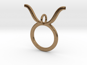Taurus Symbol Pendant in Natural Brass