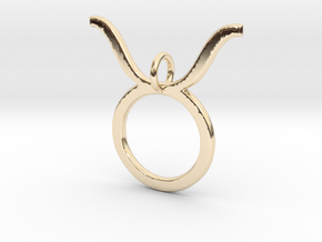 Taurus Symbol Pendant in 14k Gold Plated Brass