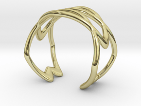 Cuff Bracelet Weave Line B-010 in 18k Gold Plated Brass