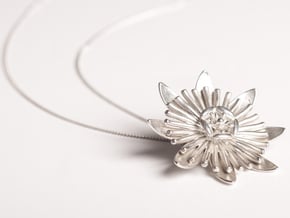 Passion Flower in Polished Silver