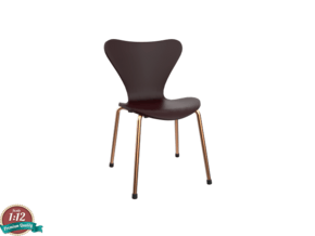 1:12 Miniature Series 7 3107 Chair - Arne Jacobsen in White Natural Versatile Plastic