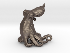 Blue-ringed Octopus in Polished Bronzed Silver Steel