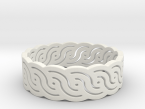 Croatian interlace female ring (+3 morale) in White Natural Versatile Plastic