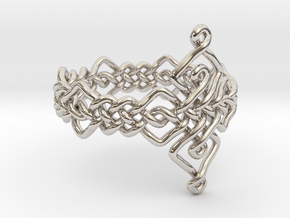 Celtic Ring Size 10 in Rhodium Plated Brass