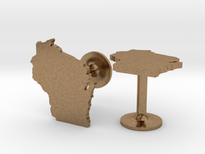 Cufflinks - Choose Any State (Wisconsin) in Natural Brass