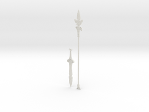 "BotW" Forest Dweller's Weapons Set in White Natural Versatile Plastic: 1:12