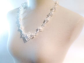 Necklace_octahedrons in White Natural Versatile Plastic