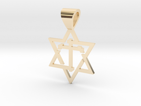 Star of David with the Cross in 14K Yellow Gold
