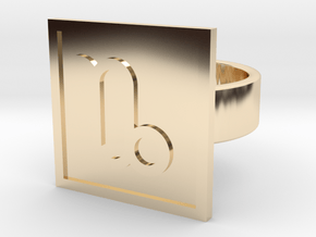 Capricorn Ring in 14k Gold Plated Brass: 8 / 56.75