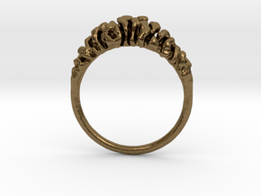 Reaction Diffusion Ring "Brainring" (size 60) in Natural Bronze