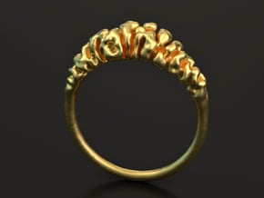 Reaction Diffusion Ring "Brainring" (size 60) in 14k Gold Plated Brass