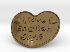 I Love English Girls in Polished Bronze