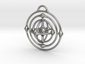 Atom Pendant in Natural Silver (Interlocking Parts)