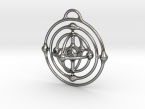 Atom Pendant in Polished Silver (Interlocking Parts)